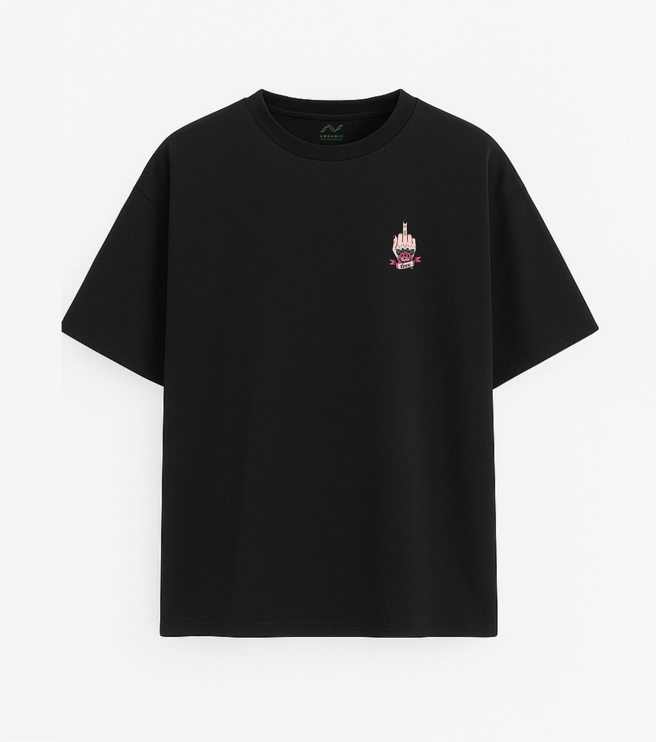 JUODI OVERSIZED MARŠKINĖLIAI "NE ŠIANDIEN"