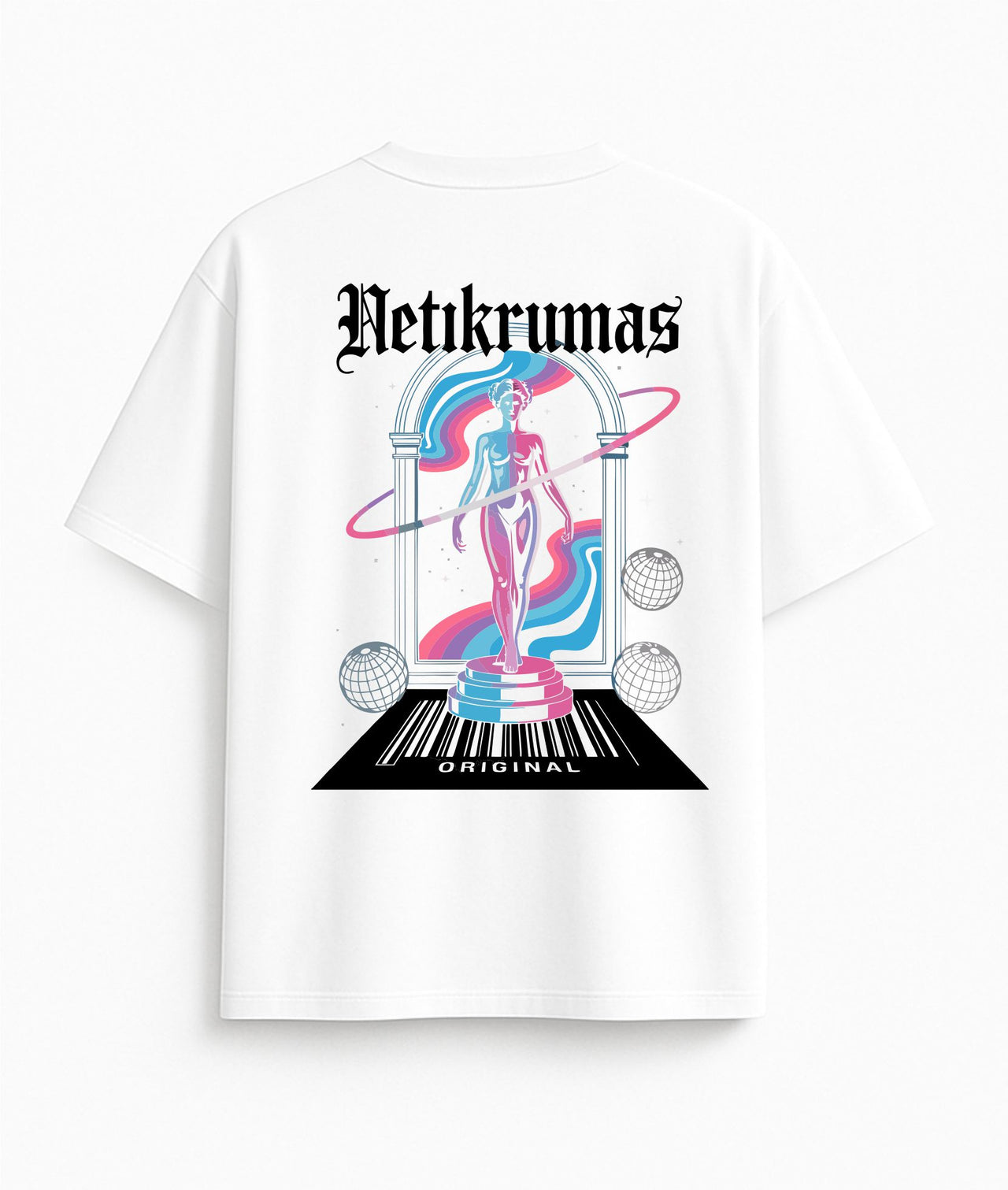 BALTI OVERSIZED MARŠKINĖLIAI "NETIKRUMAS"