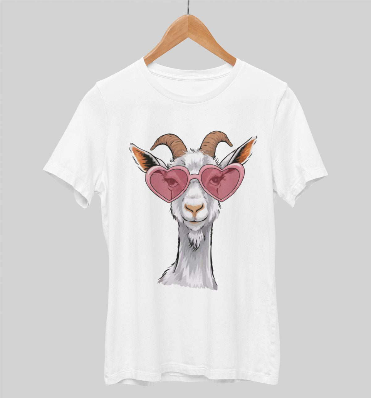 Balti unisex marškinėliai "Kieta ožka"