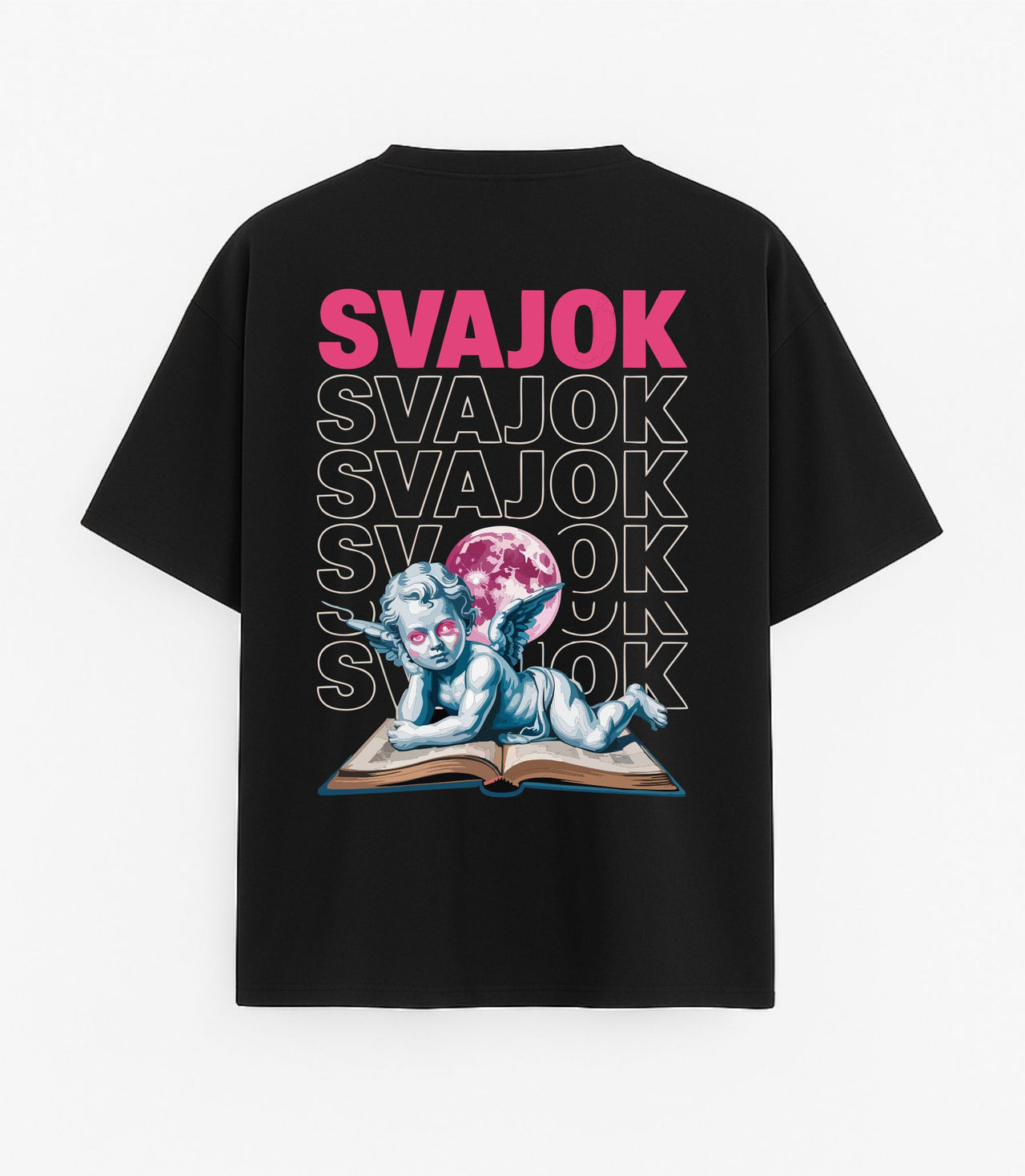 JUODI OVERSIZED MARŠKINĖLIAI "SVAJOK"