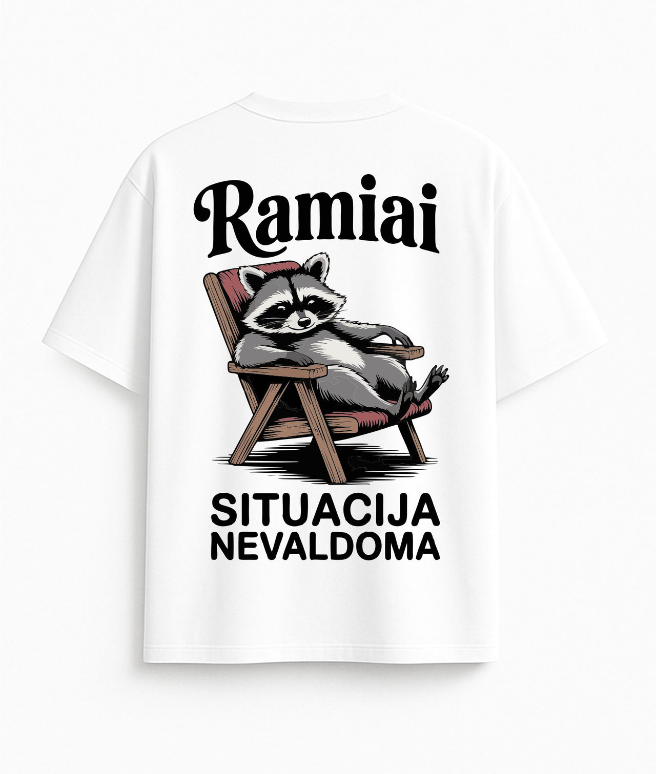 BALTI OVERSIZED MARŠKINĖLIAI "RAMIAI"