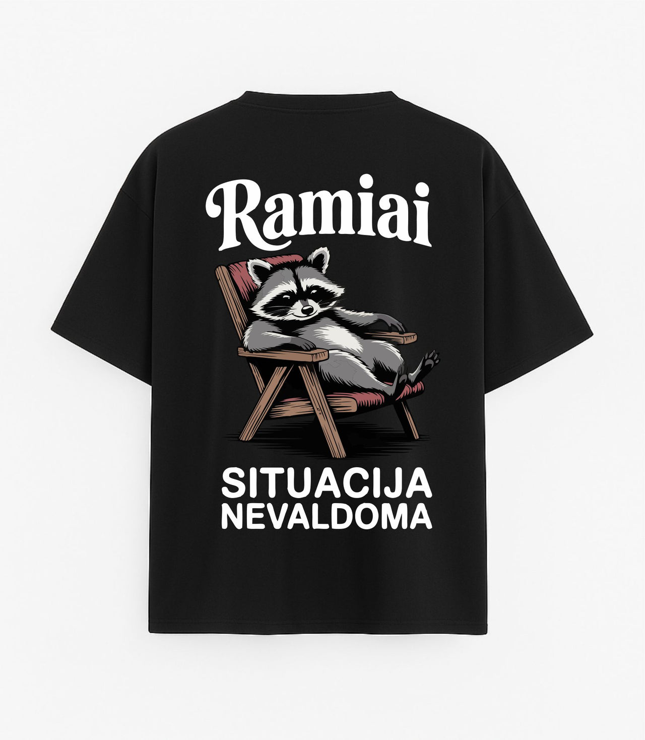 JUODI OVERSIZED MARŠKINĖLIAI "RAMIAI"