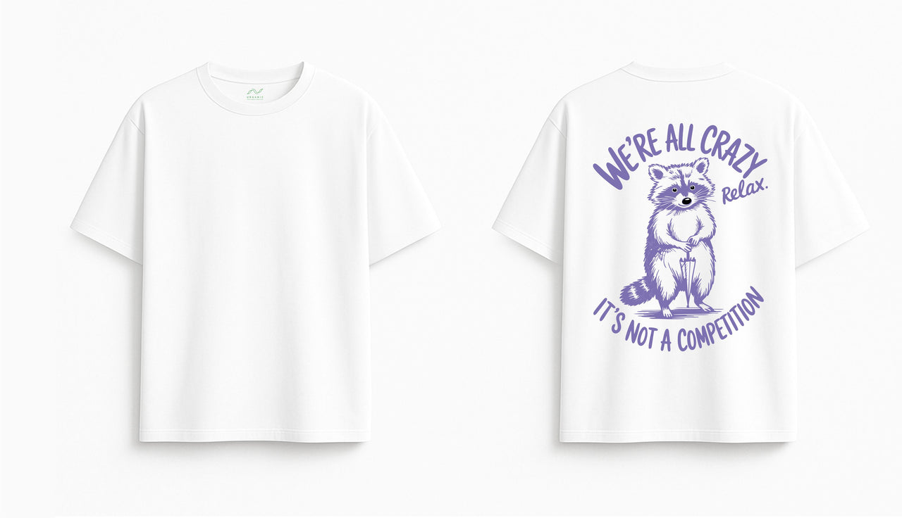 BALTI OVERSIZED MARŠKINĖLIAI "CRAZY"