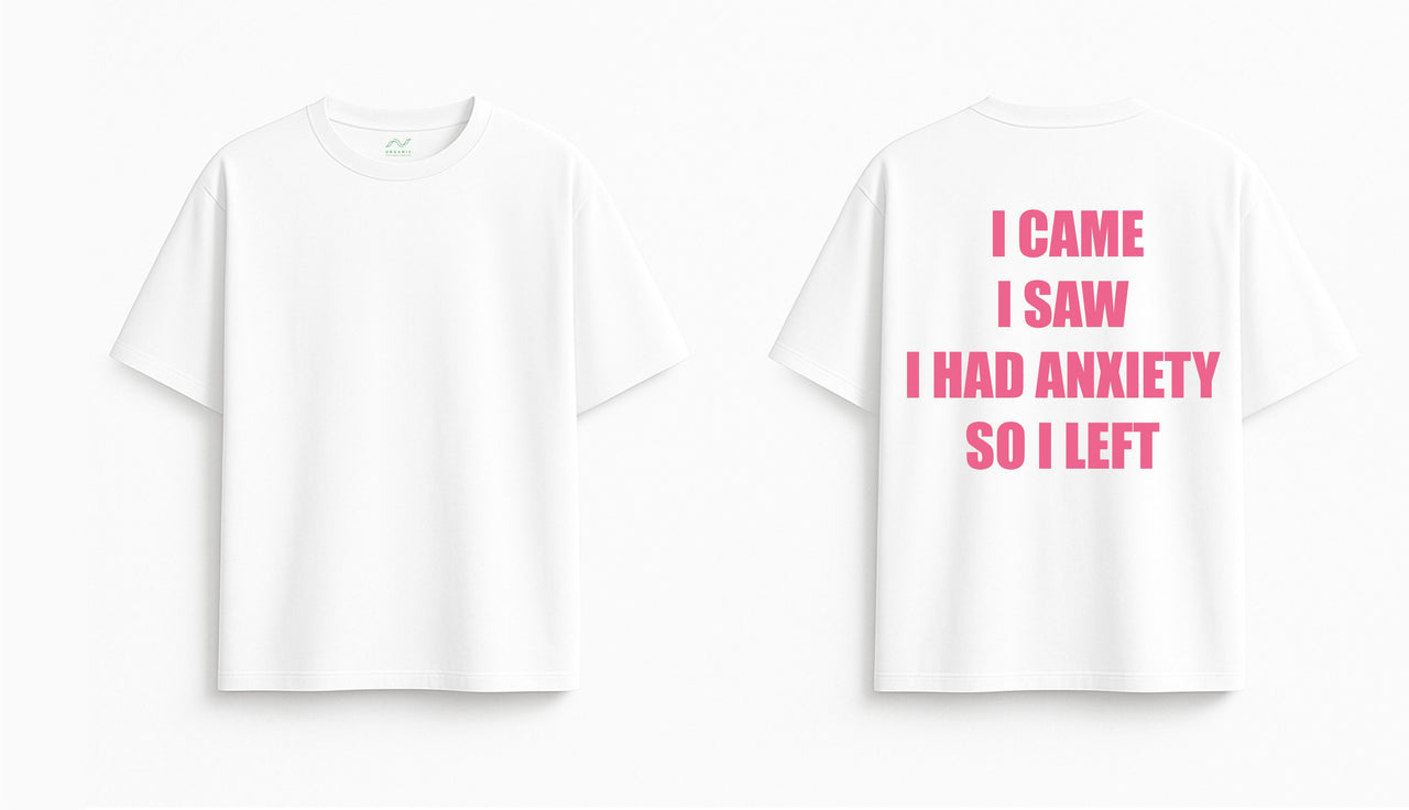 BALTI OVERSIZED MARŠKINĖLIAI "ANXIETY"