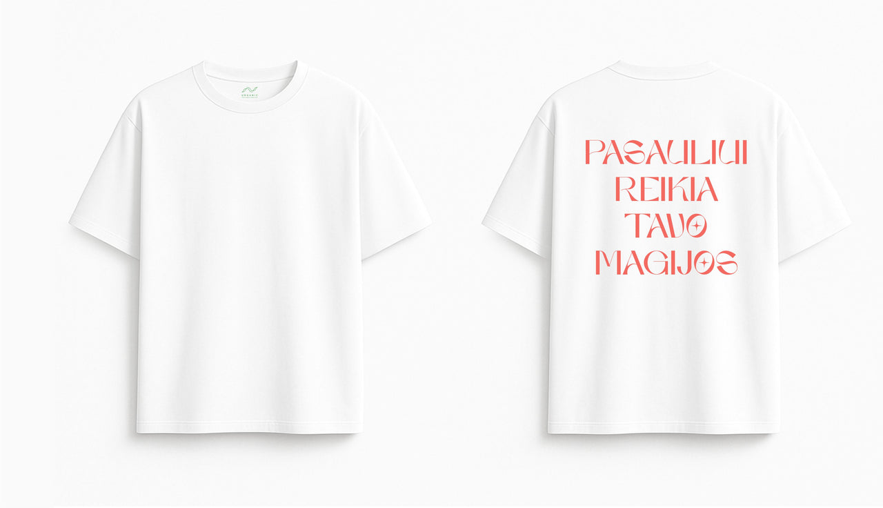 BALTI OVERSIZED MARŠKINĖLIAI "MAGIJA"