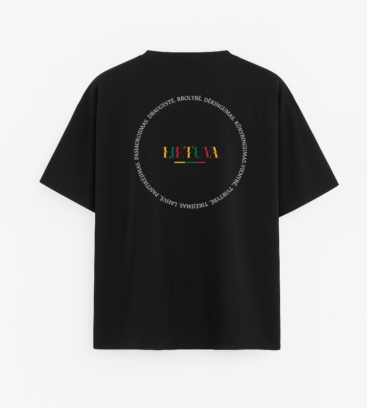 JUODI OVERSIZED MARŠKINĖLIAI "BROLYBĖ"