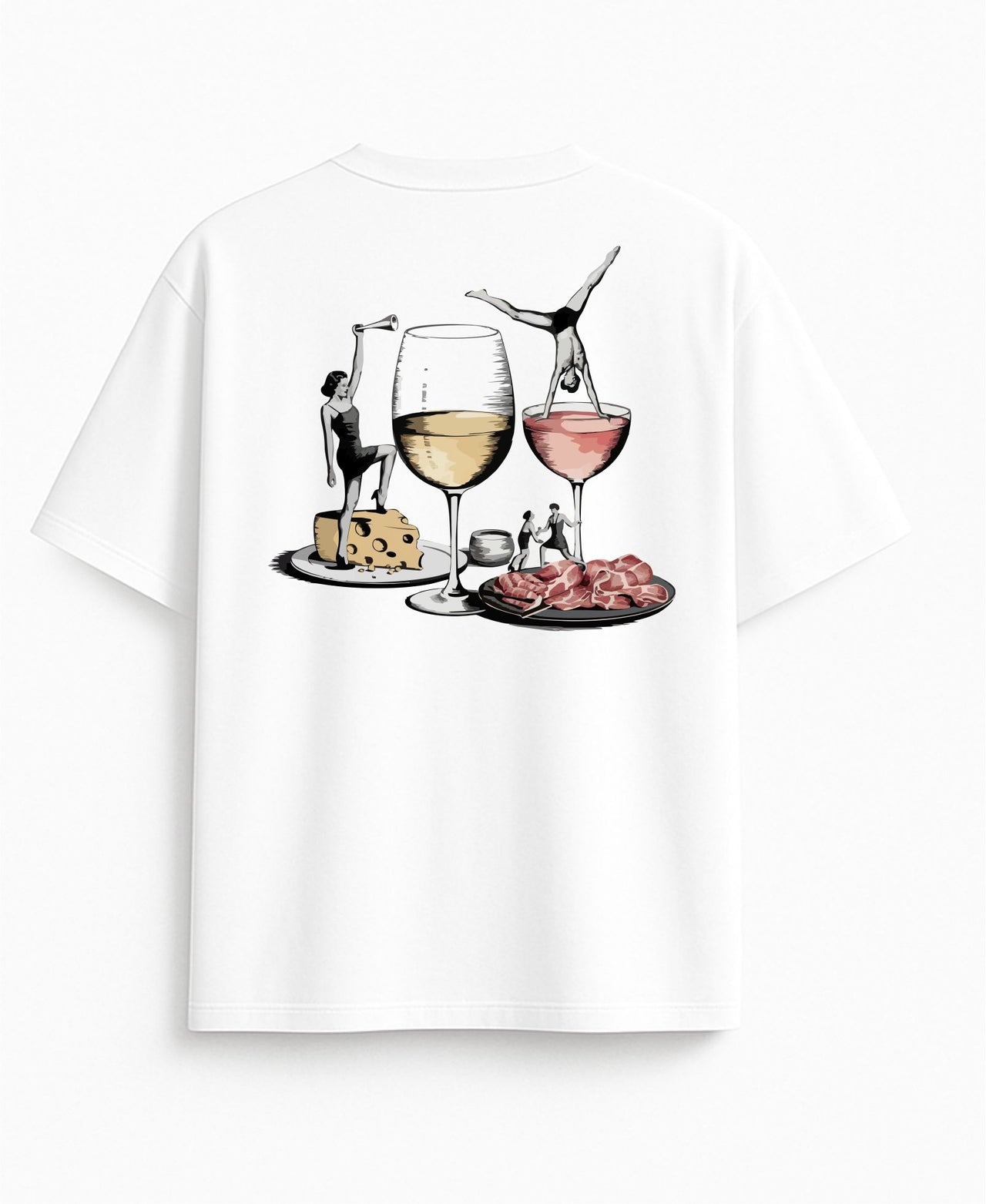 BALTI OVERSIZED MARŠKINĖLIAI "LINKSMINKIMĖS"