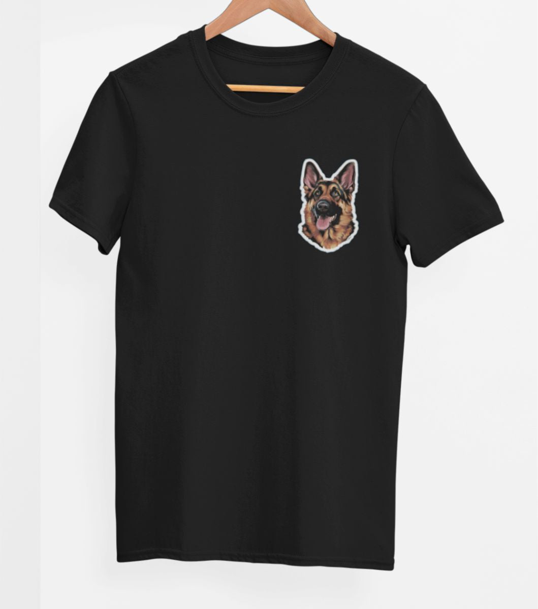 Juodi UNISEX marškinėliai "Vokiečių aviganis"
