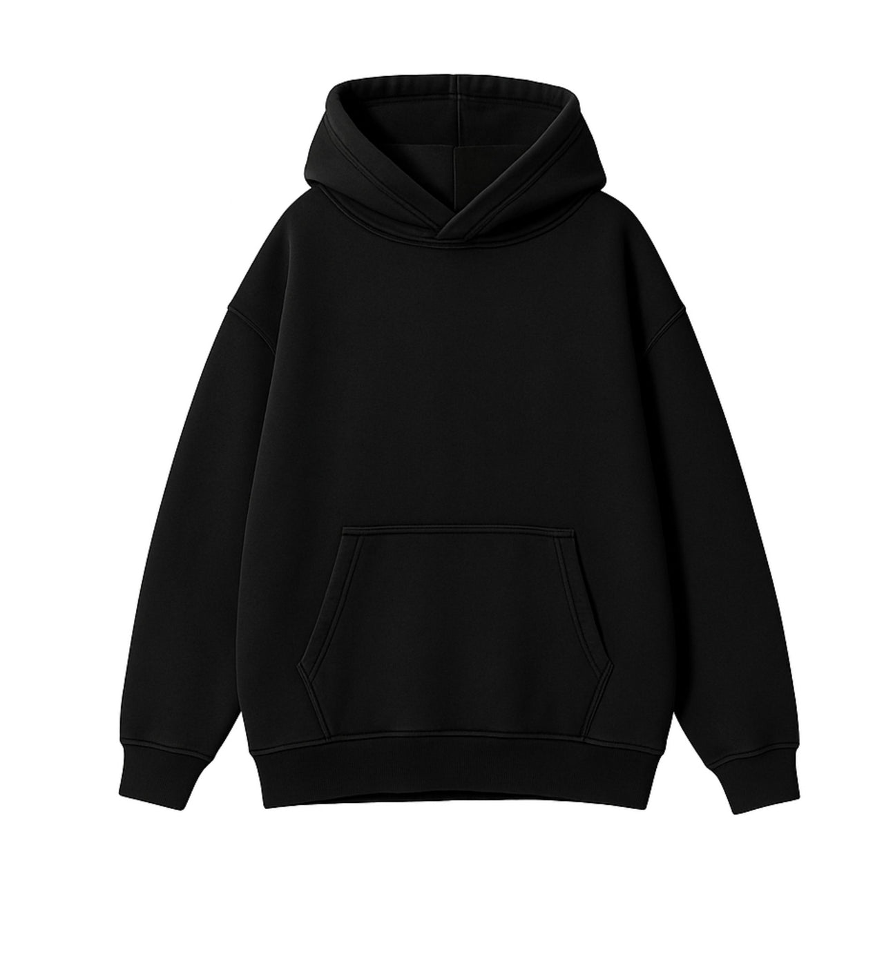 JUODAS OVERSIZED STOROS MEDŽIAGOS DŽEMPERIS "CRAZY"