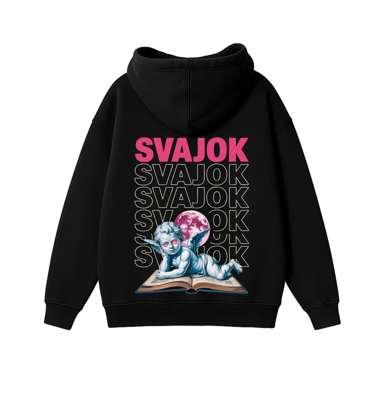 JUODAS OVERSIZED STOROS MEDŽIAGOS DŽEMPERIS "SVAJOK"