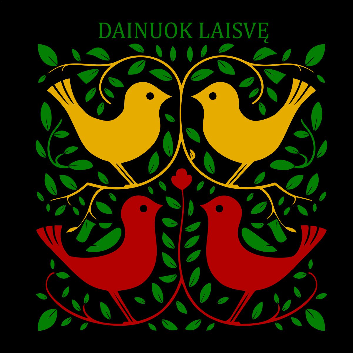 Juodi unisex marškinėliai "Dainuok, laisve"