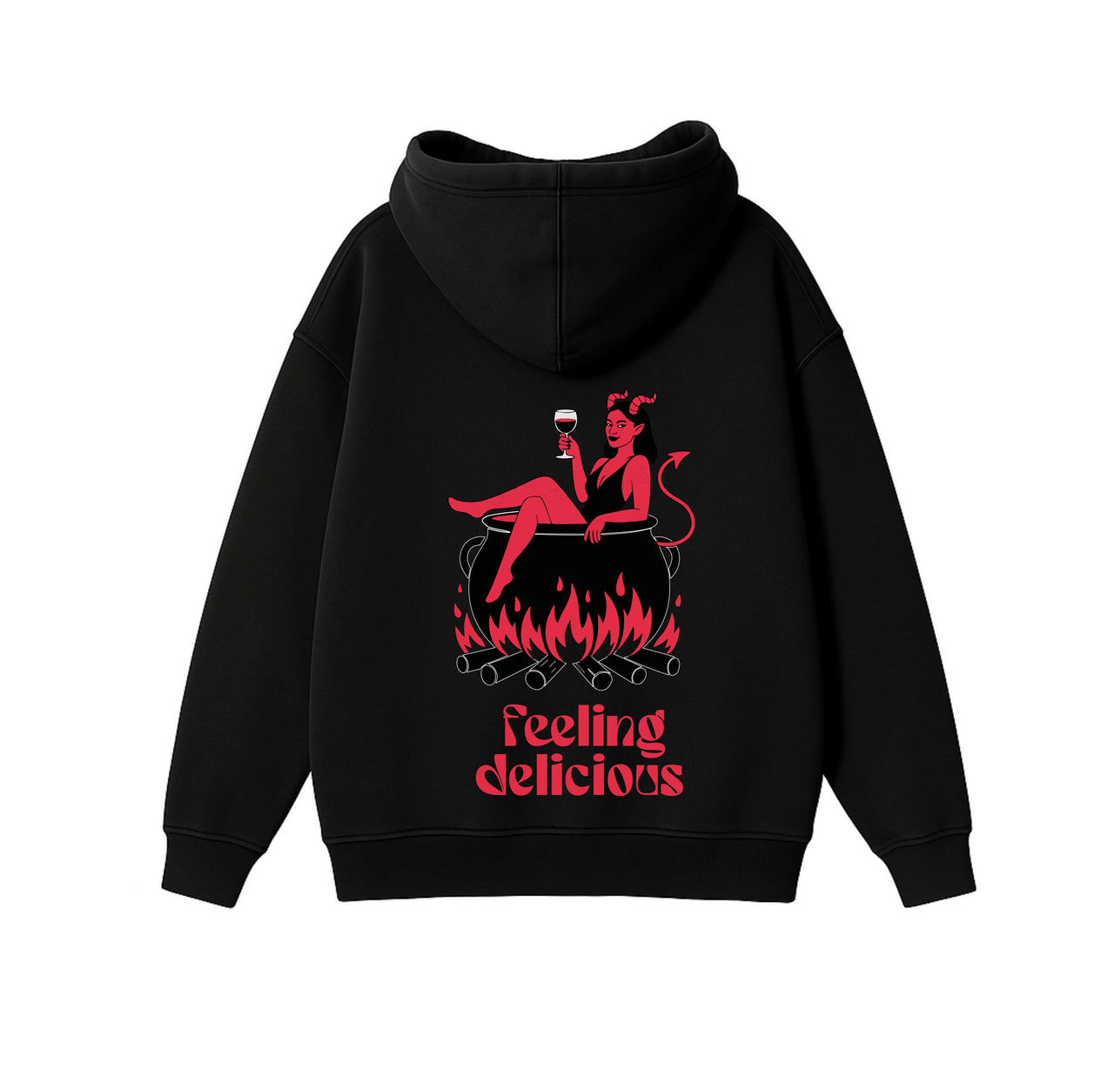 JUODAS OVERSIZED STOROS MEDŽIAGOS DŽEMPERIS "FEELING DELICIOUS"