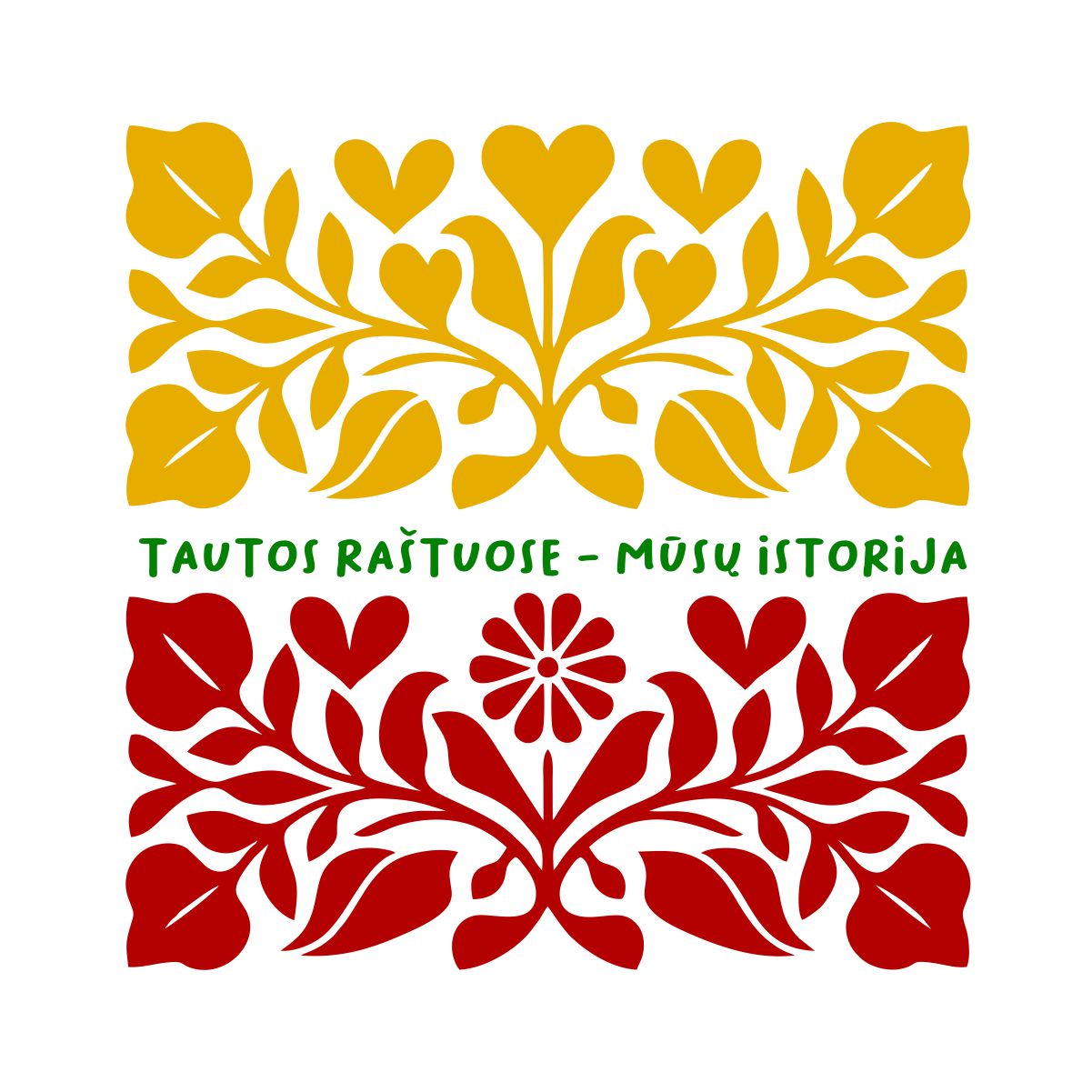 Balti unisex marškinėliai "Tautos raštuose"
