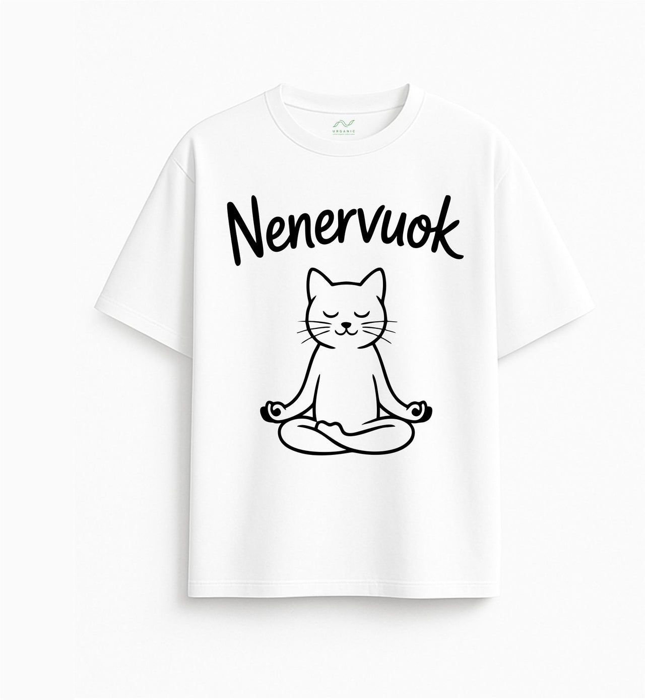 BALTI OVERSIZED MARŠKINĖLIAI "NENERVUOK"