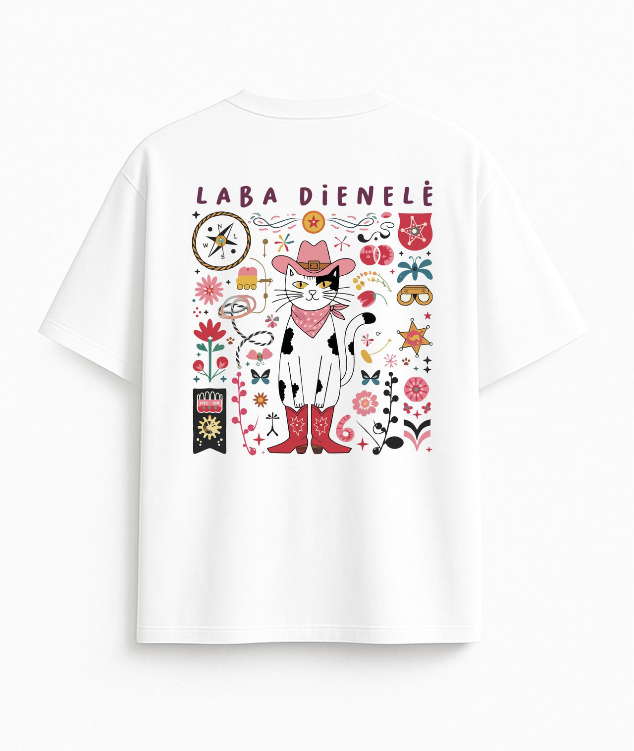 BALTI OVERSIZED MARŠKINĖLIAI "LABA DIENELĖ"