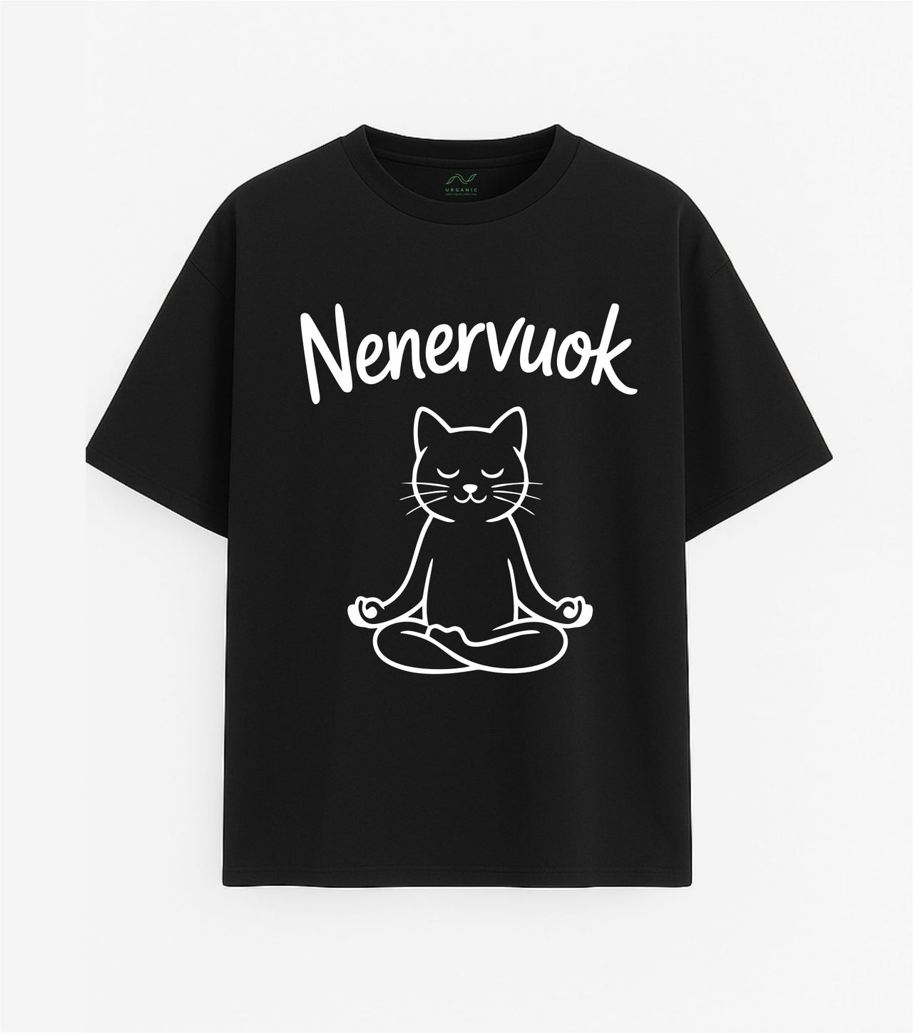 JUODI OVERSIZED MARŠKINĖLIAI "NENERVUOK"