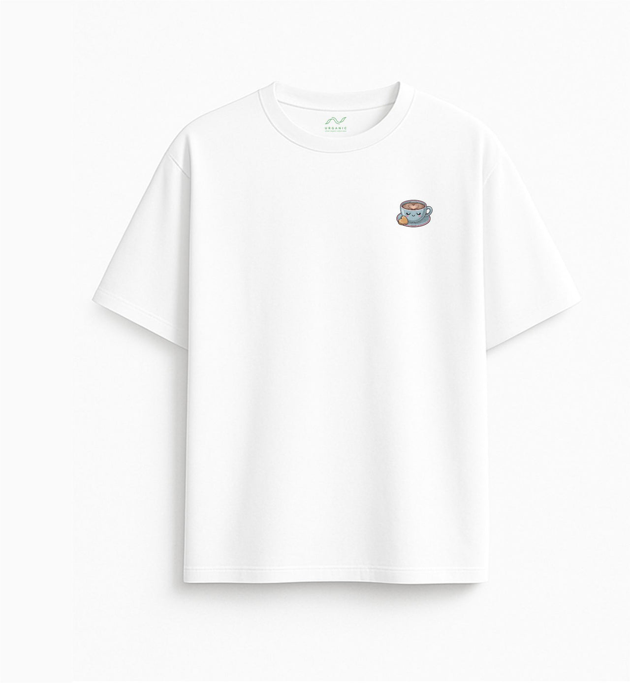 BALTI OVERSIZED MARŠKINĖLIAI "PIRMIAUSIA KAVELĖ"