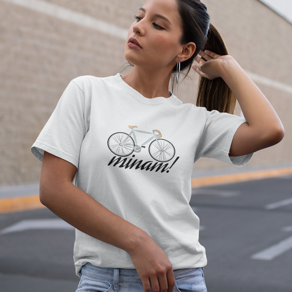 Balti UNISEX marškinėliai "Minam“