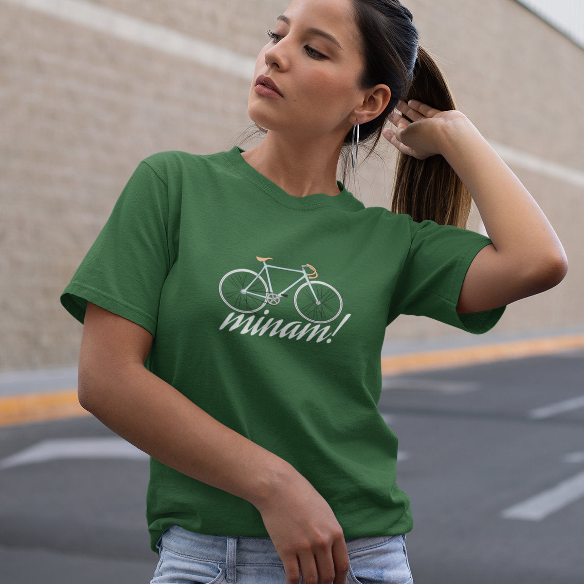 Tamsiai žali UNISEX marškinėliai "Minam“