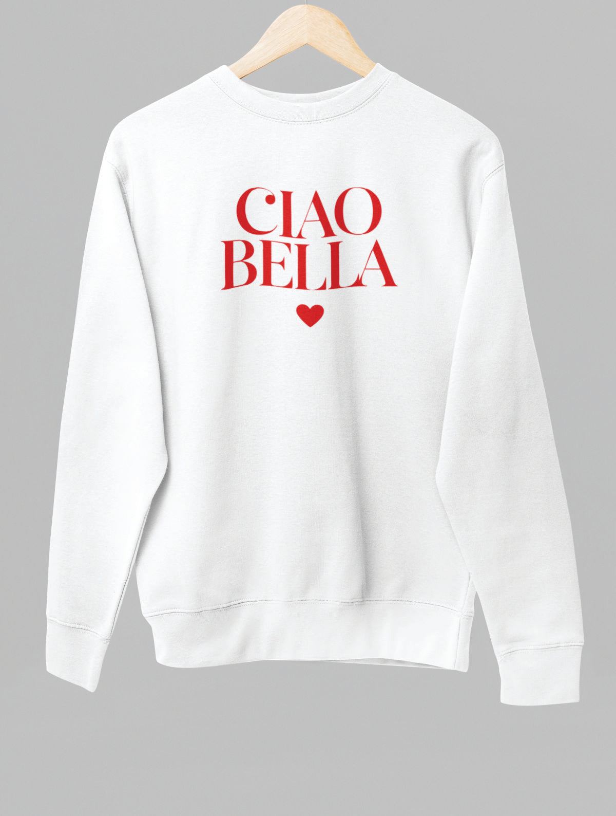 Baltas džemperis be gobtuvo "CIAO BELLA"