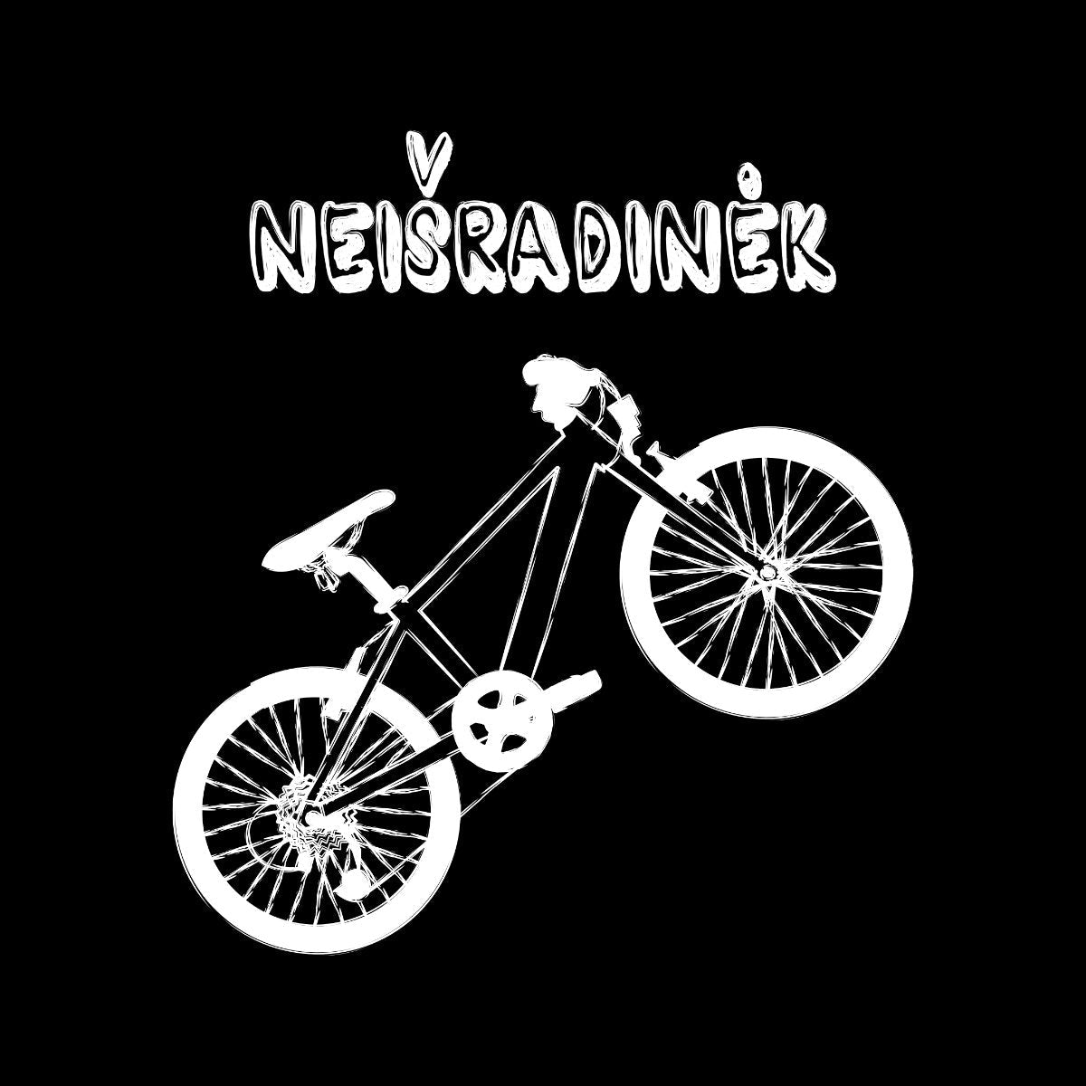 Juodi UNISEX marškinėliai "Neišradinėk dviračio“