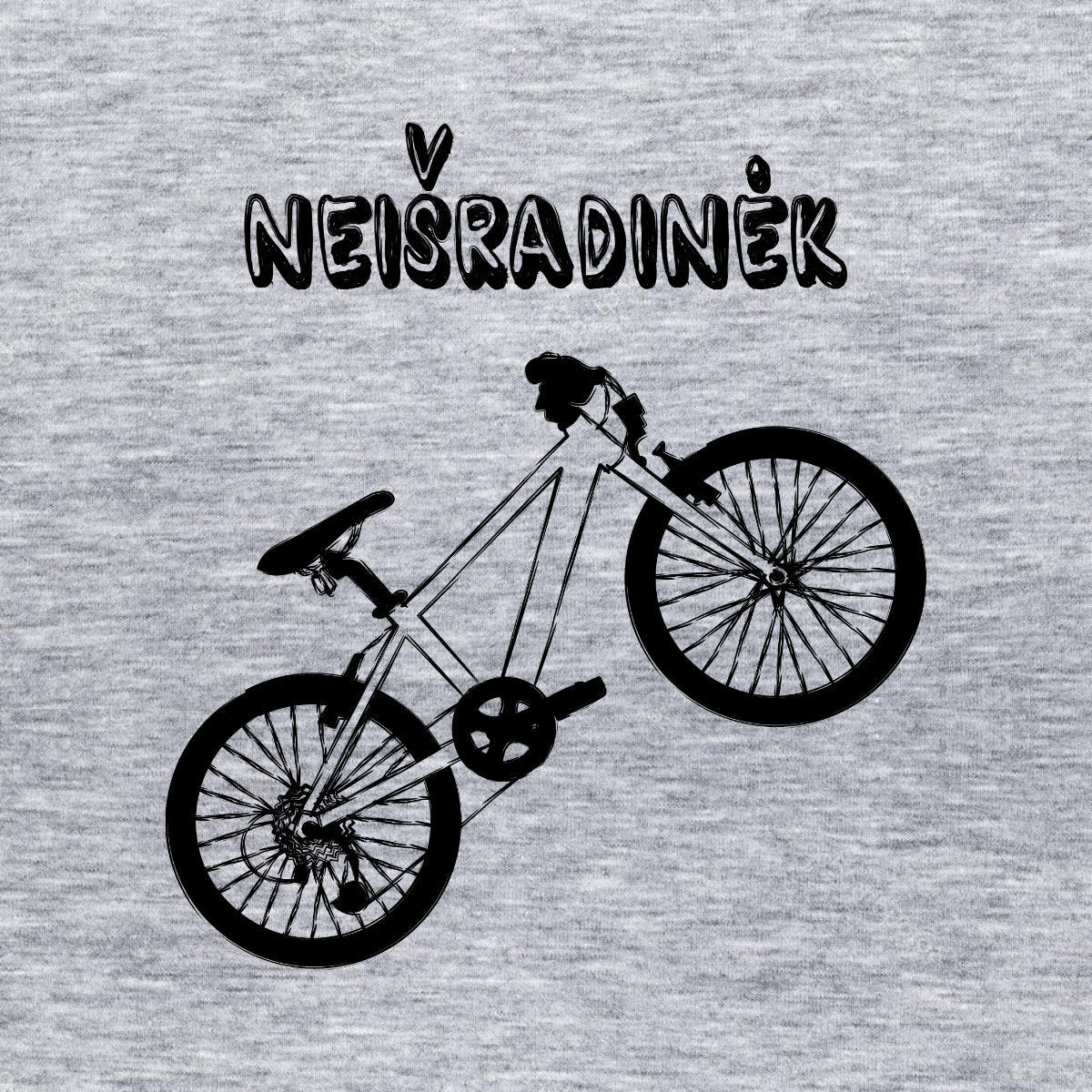 Pilki melanžiniai UNISEX marškinėliai "Neišradinėk dviračio“